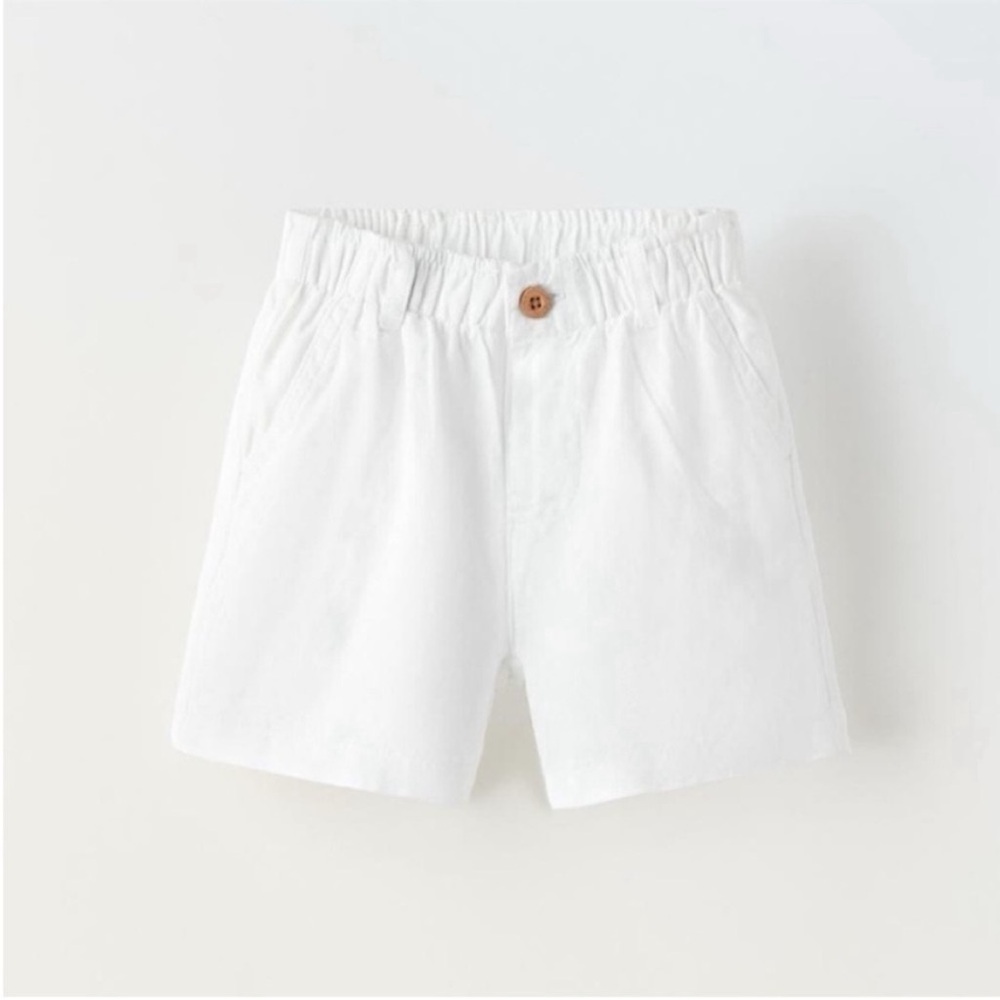 Zara Kids, white, Linen shorts, 1½ years (33.9 inches)